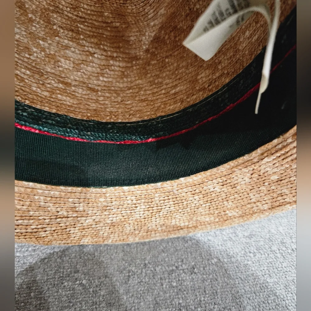 Gucci Trilby Straw Hat with Red and Green Stripe Size M EUC COMES W/ TAGS& BOX - Picture 8 of 16
